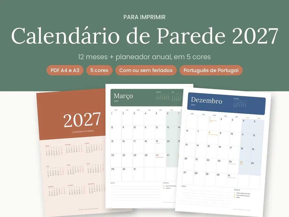 Calendario de pared 2027