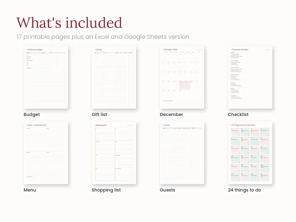 Christmas Planner: O que inclui