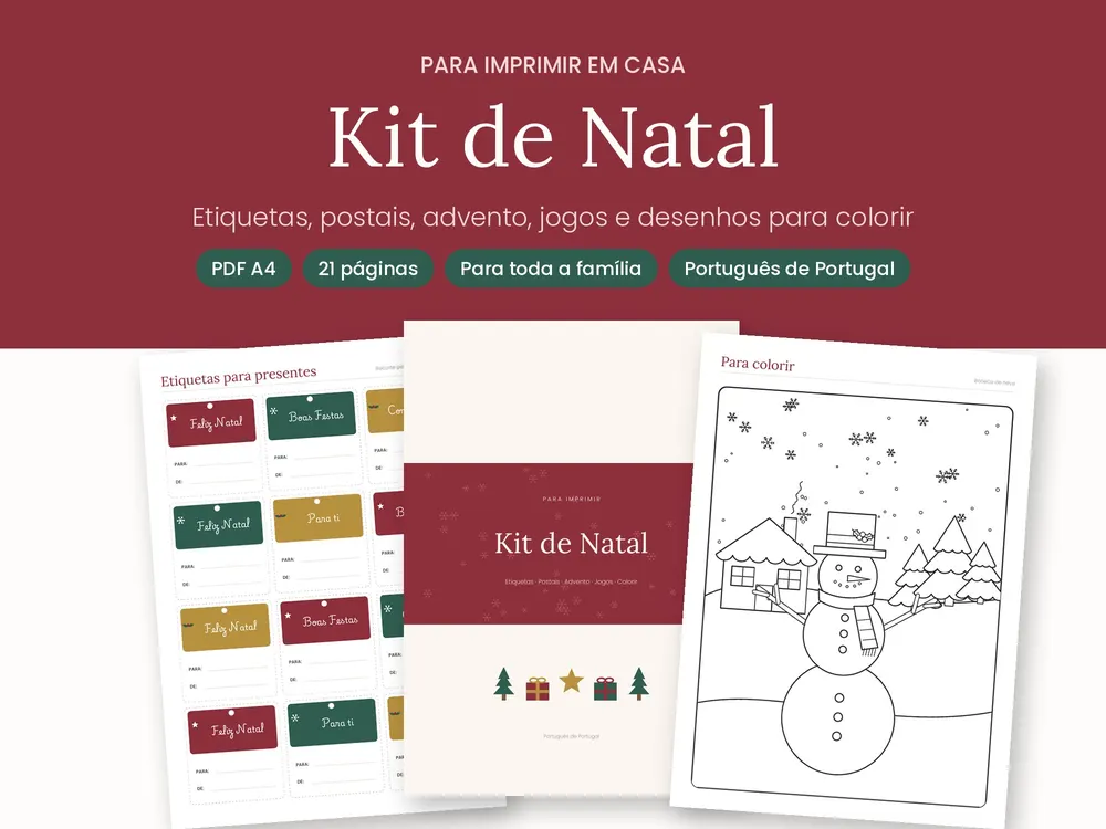 Christmas Printables Kit (Portuguese)