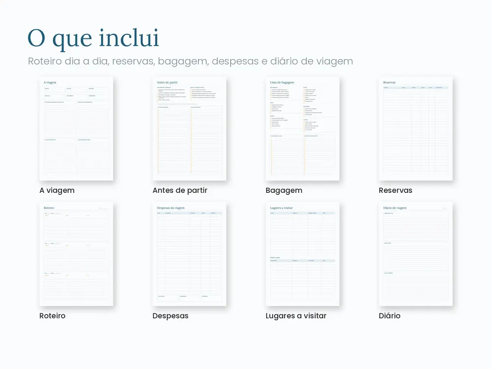 Planner de Viagem: O que inclui